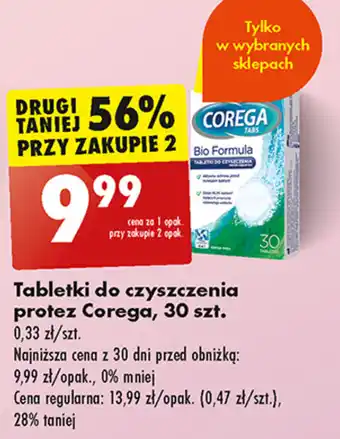 Biedronka Tabletki do czyszczenia protez Corega, 30 szt. oferta