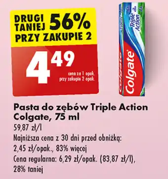 Biedronka Pasta do zębów Triple Action Colgate, 75 ml oferta