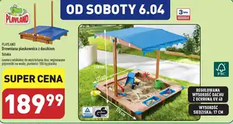 ALDI PLAYLAND Drewniana piaskownica z daszkiem oferta