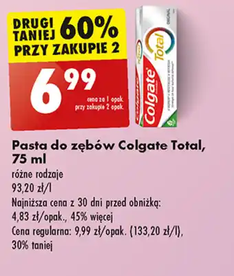 Biedronka Pasta do zębów Colgate Total, 75 ml oferta