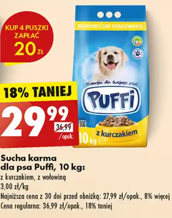 Biedronka Sucha karma dla psa Puffi, 10 kg oferta