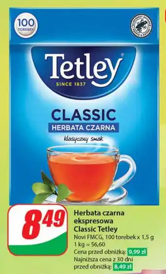 Dino Herbata czarna ekspresowa Classic Tetley oferta