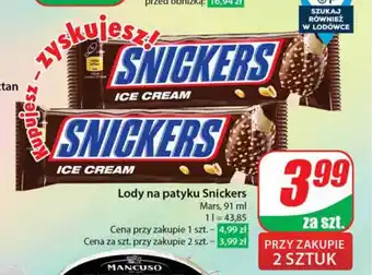 Lody na patyku Snickers 91 ml
