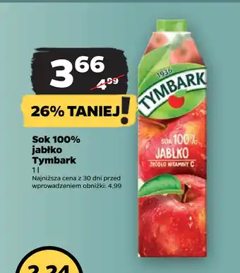Netto Sok 100% jabłko tymbark oferta