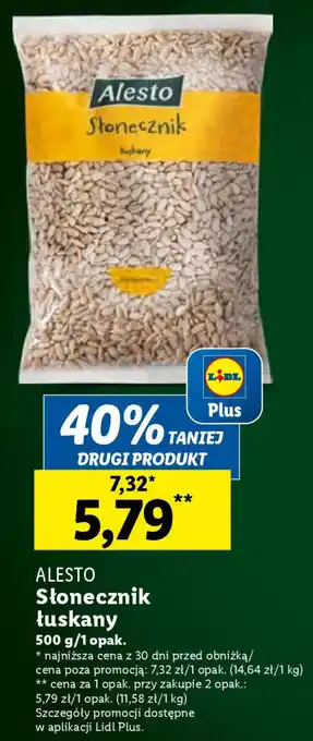 Lidl ALESTO Słonecznik łuskany 500g oferta