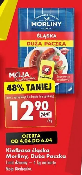 Biedronka Kiełbasa śląska Morliny, Duża Paczka 1 kg oferta