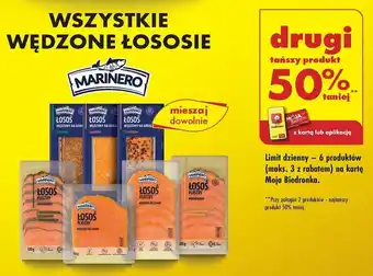 Biedronka WSZYSTKIE WĘDZONE ŁOSOSIE MARINERO oferta