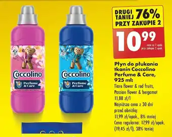 Biedronka Płyn do płukania tkanin Coccolino Perfume & Care, 925 ml oferta