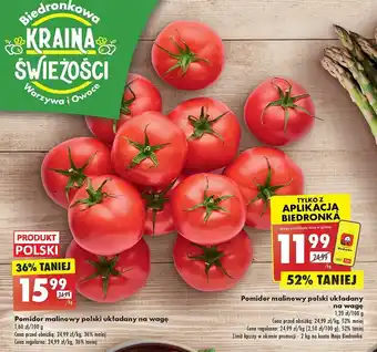 Biedronka Pomidor malinowy polski układany na wagę 1 kg oferta