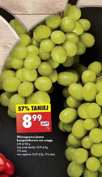 Biedronka Winogrono jasne bezpestkowe na wagę 1 kg oferta
