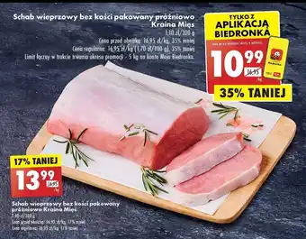 Biedronka Schab wieprzowy bez kości pakowany próżniowo Kraina Mięs 1 kg oferta