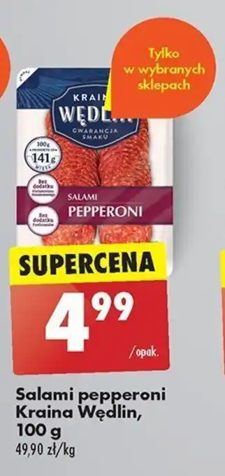 Biedronka Salami pepperoni Kraina Wędlin, 100 g oferta