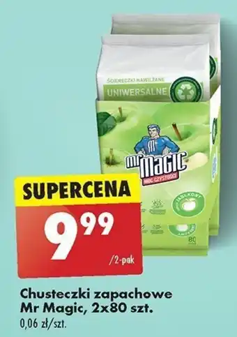 Biedronka Chusteczki zapachowe Mr Magic, 2 x 80 szt. oferta