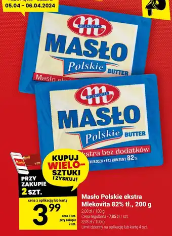 Twój Market Masło Polskie ekstra Mlekovita 82% tł., 200 g oferta