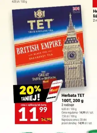 Twój Market Herbata TET 100T, 200 g oferta