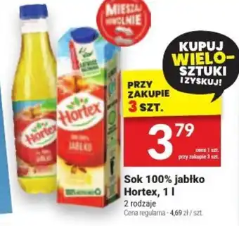 Twój Market Sok 100% jabłko Hortex, 1 l oferta