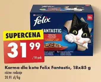Biedronka Karma dla kota Felix Fantastic 18x85 g oferta