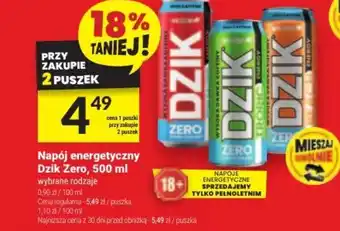 Twój Market Napój energetyczny Dzik Zero, 500 ml oferta