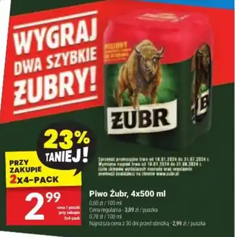Twój Market Piwo Żubr, 4 x 500 ml oferta