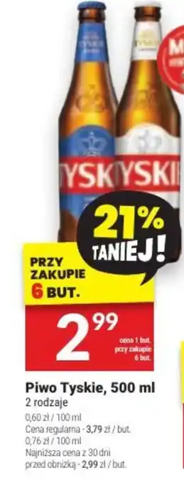 Twój Market Piwo Tyskie, 500 ml oferta