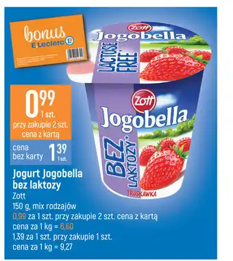 E.Leclerc Jogurt Jogobella bez laktozy Zott 150g oferta