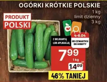 Delikatesy Centrum OGÓRKI KRÓTKIE POLSKIE 1 kg oferta