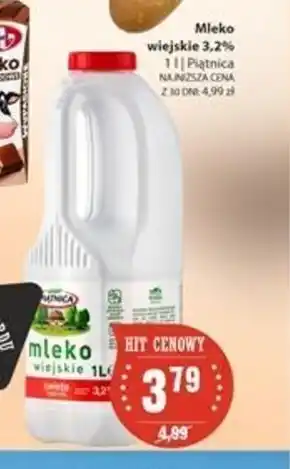 Społem Piątnica Mleko wiejskie świeże 3,2% 1 l oferta