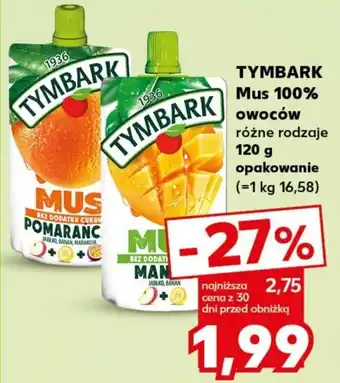 Kaufland TYMBARK Mus 100% owoców 120g oferta