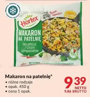 Makro Hortex Makaron na patelnię tagliatelle ze szpinakiem w sosie śmietankowym 450 g oferta