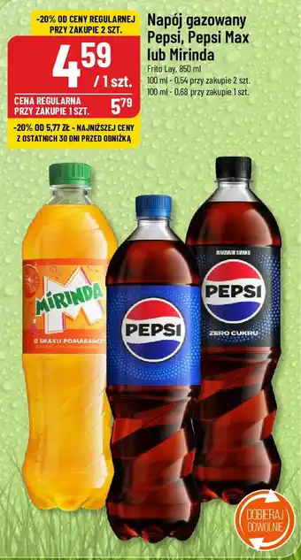 Polomarket Napój gazowany Pepsi, Pepsi Max lub Mirinda Frito Lay, 850 ml oferta