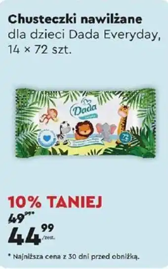 Biedronka Chusteczki nawilżane dla dzieci Dada Everyday, 14 x 72 szt. oferta