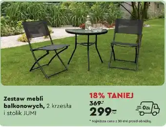 Biedronka Zestaw mebli balkonowych, 2 krzesła i stolik JUMI oferta