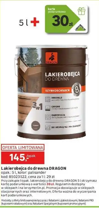 Lakierobejca do drewna DRAGON 5 l