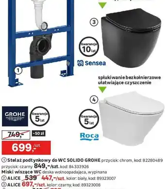 Leroy Merlin GROHE Miska wisząca WC ALICE czarny oferta