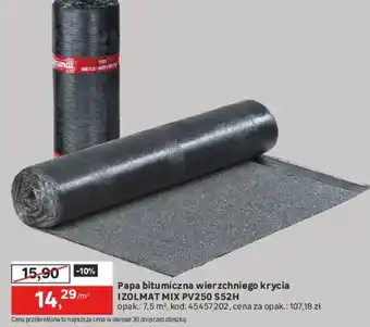 Leroy Merlin Papa bitumiczna wierzchniego krycia IZOLMAT MIX PV250 S52H oferta