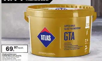 Leroy Merlin Gładź polimerowa SUPER BIAŁA ATLAS GTA 18kg oferta