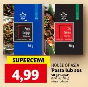 Lidl HOUSE OF ASIA Pasta lub sos 50 g oferta