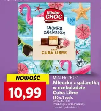 Lidl MISTER CHOC Mleczko z galaretką w czekoladzie Cuba Libre 380 g oferta