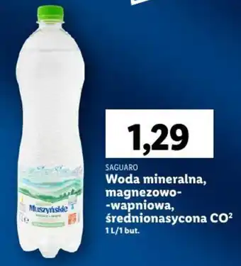 Lidl SAGUARO Woda mineralna, magnezowo-wapniowa, średnionasycona CO2 oferta