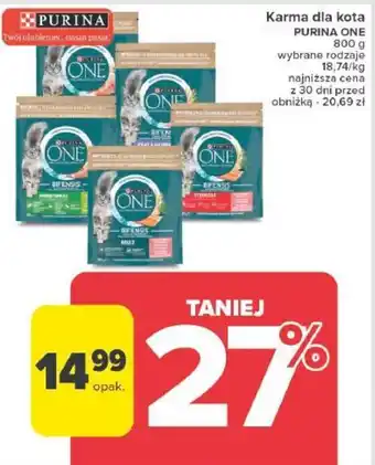 Carrefour Karma dla kota PURINA ONE 800 g oferta