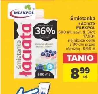 Carrefour Śmietanka ŁACIATA MLEKPOL 500 ml oferta