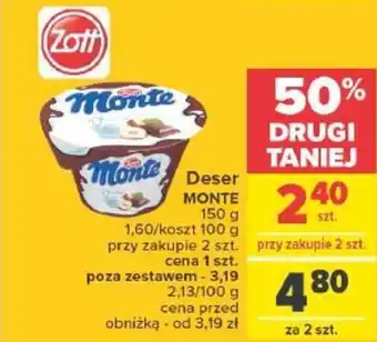 Carrefour Deser MONTE 150 g oferta