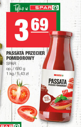Spar Passata przecier pomidorowy 680g oferta