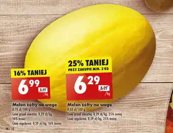 Biedronka Melon żółty na wagę 1 kg oferta