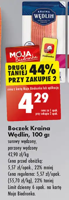 Biedronka Boczek Kraina Wędlin, 100 g oferta
