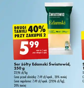 Biedronka Ser żółty Edamski Światowid, 250 g oferta