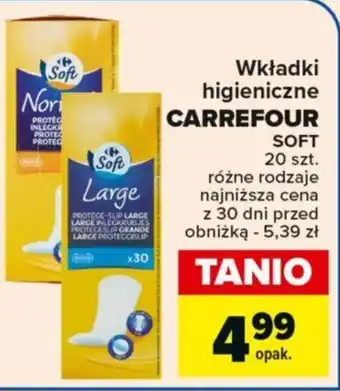 Carrefour Wkładki higieniczne CARREFOUR SOFT 20 szt. oferta