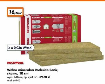 Bricoman Wełna mineralna Rockslab Sonic, skalna, 10 cm oferta