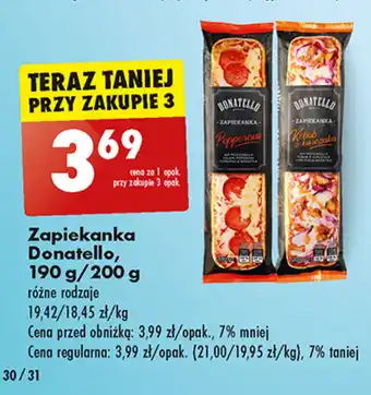 Biedronka Zapiekanka Donatello, 190 g/200 g oferta