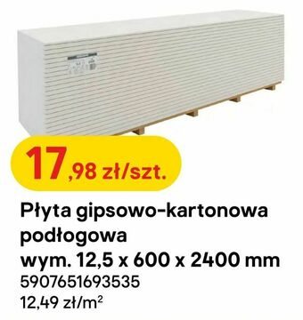Castorama Płyta gipsowo-kartonowa podłogowa wym. 12,5 x 600 x 2400 mm oferta